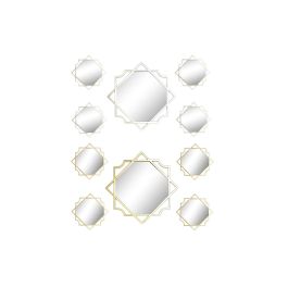 DKD Home Decor Espejo Árabe de Pared Geométrico Dorado Champán 50x50x2 cm Set de 5 Piezas (4 Unidades) Precio: 88.50000016. SKU: B1E7WCJSX7