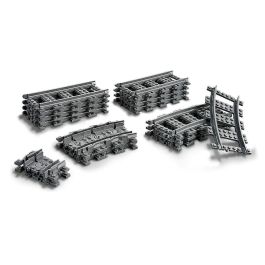 LEGO City 60205 Paquete de Rieles y Vías Ferroviarias: Conjunto de Ampliación para Trenes con 8 Piezas Rectas, 4 Curvas y 8 Flexibles