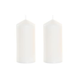 DKD Home Decor Vela Basicos Blanca, Set de 2 Velas Decorativas de Cera Pura de 520g y 1kg de Peso Neto, para Salón Hogar, 7x15x14 cm Precio: 9.5000004. SKU: B19B2TY87H