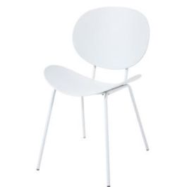DKD Home Decor Taburete Scandi Blanco y Negro, PP y Metal, 51 x 50 x 104 cm, Altura Asiento 66 cm