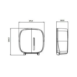 Jofel AE300 Portarrollos Timeless ABS Reciclado Negro 30 x 13,5 x 28,5 cm