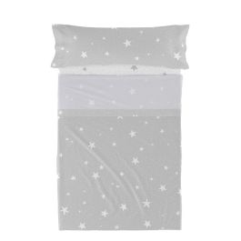 Juego de Sábanas HappyFriday Basic Kids Little star Gris Cama de 105 180 x 270 cm 2 Piezas