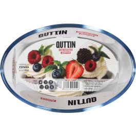 Fuente de vidrio oval Quttin 20.6x13.6 cm 700 cc (6 Unidades)