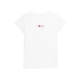 Camiseta de Manga Corta Infantil 4F JTSD005 Blanco S