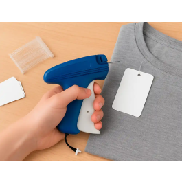 Q-connect Pistola de Navetes con Aguja Estándar para Etiquetado Textil Rápido y Preciso