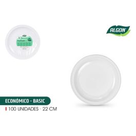 Set de 100 Platos Redondos Ecológicos de Plástico 22 cm Algon (6 Cajas) Precio: 39.49999988. SKU: B1KHSM3GDY