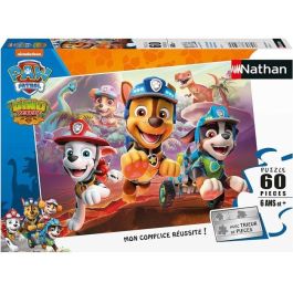 Nathan Pz Paw Patrol dino 60p Rompecabezas 60 piezas al rescate de los dinosaurios con clasificador 3 compartimentos +6 años