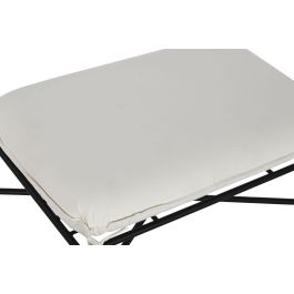 DKD Home Decor Reposapies Negro Crudo Metal Poliester 45 x 43 x 70 cm