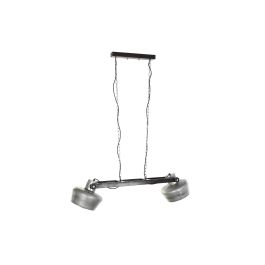 DKD Home Decor Lámpara de Techo Estilo Loft Gris Marrón Oscuro Hierro Mango 2 Focos 104 x 25 x 28 cm