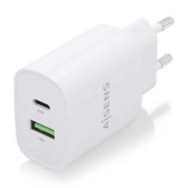 AISENS - CARGADOR 20W, 1xUSB-C PD3.0, 1xUSB-A QC3.0, BLANCO