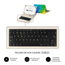 SUBBLIM funda de tablet con teclado usb KEYTAB USB 11" Triangulos