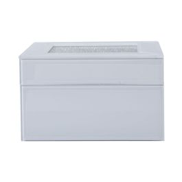 Caja-Joyero Alexandra House Living Blanco Cristal 14 x 8 x 14 cm Caja-Joyero Alexandra House Living Blanco Cristal 14 x 8 x 14 cm