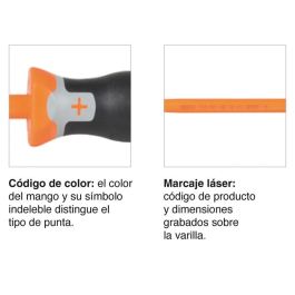 Ratio DynamicTecno-Aislo Destornillador Aislado Ph 1000V con Mango Trimaterial Antideslizante y Varilla Acero Mo-V IEC 60900