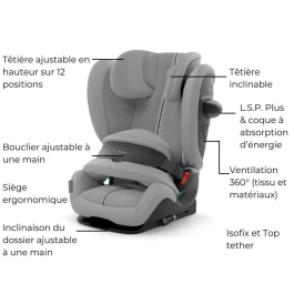 Cybex Gold Silla de coche Pallas G3 Plus Gris Medio - De 15 meses a 12 años CYB4063846543199