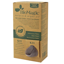 Biomagic, Keratin & Argan Oil, Tinte permanente para el cabello, 9.11 , 250 ml *Probador Precio: 21.49999995. SKU: B19YNR4WW9