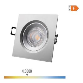 Edm Downlight LED Empotrable Cuadrado 5W 4000K Luz Día, Cromo, 9x9cm, IP20, 380lm, 120° Apertura, Clase F