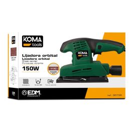 Koma Tools Lo-150 Lijadora Orbital Eléctrica 150 W, Brico Series, 11000 rpm, Almohadilla 90x189mm, Aspiración, Verde/Negro