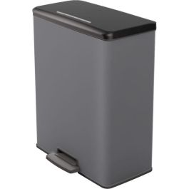 Cubo de basura rectangular - DECO BIN - CURVER - 65L - Gran capacidad - 49 x 32 x 61 cm - Antracita