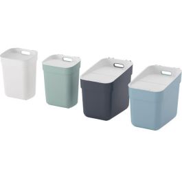 Juego de 4 Papeleras - LISTO PARA COLECCIONAR - CURVER - 2 x 10 L + 2 x 20 L - Blanco/Verde/Azul/Gris Precio: 65.59000052. SKU: B124AK5DAS