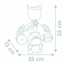 Smoby SMOB140405 Juguete de Baño para Bebé Little Smoby Hippo con Tobogán y Ruedas, 18 meses, Azul y Verde
