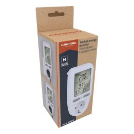 Grundig Monitor de Energía para Enchufes Domésticos, Medidor de Consumo Eléctrico 3680W 16A 250V con Memoria 7x7.5x14.5cm