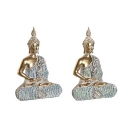 DKD Home Decor Figura Oriental Buda Resina Azul Turquesa 9.7 x 27 x 18.6 cm (2 Unidades) Precio: 28.58999979. SKU: S3043344