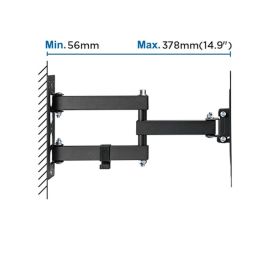 Ewent EW1522 Soporte Pared TV Movimiento Completo Hasta 43", 30kg, VESA 100x100/200x100/200x200, Inclinación +3/-10, Giro +90/-90