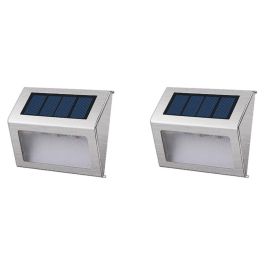 Lumisky Pack 2 Focos de Pared Impermeables para Exteriores 3 LED Blanco Autonomía 8h Encendido Automático