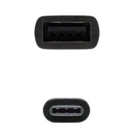 Nanocable 10.01.2400 Cable USB 2.0 Tipo-C Macho a USB-A Hembra OTG Negro 15cm, Carga 3A, 480Mbps, Thunderbolt 3
