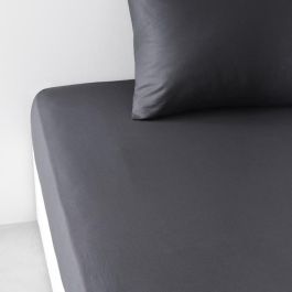 Today TOD3574643502537 Sábana Bajera Ajustable Esencial 100% Algodón 180x200 cm Colchón 30 cm Gris Carbón 2 Personas