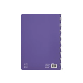 Liderpapel Cuaderno Espiral Pautaguía A4, Tapa Blanda, 80 Hojas 75gr, Cuadro Pautado 4mm, Color Lila