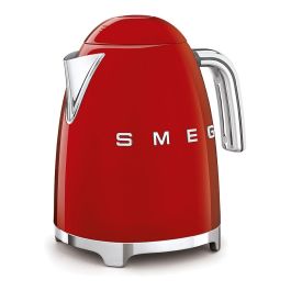 Smeg KLF03RDEU - Hervidor de Agua de 1.7 Litros, 2400W, Acero Inoxidable Rojo, con Filtro Antical, Apagado Automático y Base Giratoria 360 Grados
