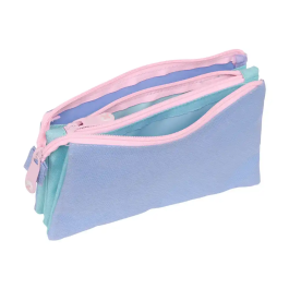 Portatodo Triple Munich Mellow Azul Rosa Azul cielo 22 x 12 x 3 cm