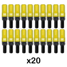 Omp Juego 20 Tornillos Rueda Aluminio M12x1.25 Llave 17-19 Largo 28mm Protector Amarillo OMPS09971209