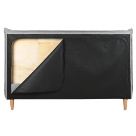 DKD Home Decor Cama Urban de Poliéster y Madera Gris Claro 150x200 (para colchón) 219x108x177 cm (cama)