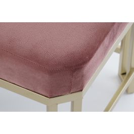 DKD Home Decor Descalzadora Glam Rosa Set 3 Piezas de Velvet y Metal - 120x40x46 cm, Altura Asiento 47 cm DKD Home Decor Descalzadora Glam Rosa Set 3 Piezas de Velvet y Metal - 120x40x46 cm, Altura Asiento 47 cm