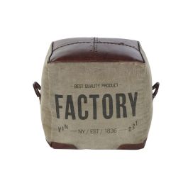 DKD Home Decor Reposapies Vintage de Piel y Poliester en Marron y Beige, con Altura de Asiento 40 cm y Dimensiones 40x40x46 cm DKD Home Decor Reposapies Vintage de Piel y Poliester en Marron y Beige, con Altura de Asiento 40 cm y Dimensiones 40x40x46 cm