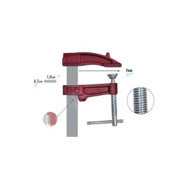 Piher Sargento Aprieto M-12cm Ref. 01012, Fuerza Máxima 4000N, Llanta Acero Calibrada, Freno Antideslizante
