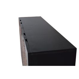 GINER Y COLOMER Aparador de Madera de Mango y Metal Nogal Oscuro 145 cm