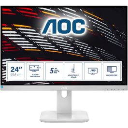 AOC 24P1/GR Monitor 23.8" Full HD IPS, HDMI, DisplayPort, DVI, USB, Flicker Free, Low Blue Light, Gris
