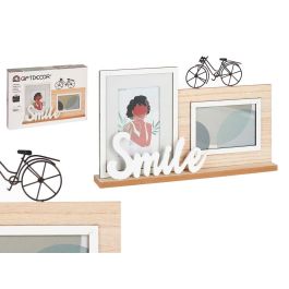 Portafotos Doble Smile Giftdecor 40x27x6 cm, Madera MDF, Marrón/Negro (6 Unidades) Precio: 88.95000037. SKU: B12ZZP3WJH