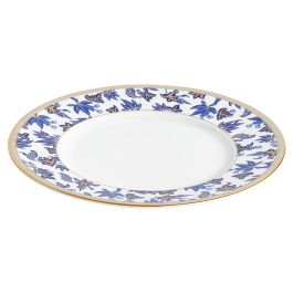 Wedgwood Plato de Postre Hibiscus 23 cm (4 Unidades) con Franjas de Oro de 22 Quilates