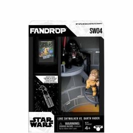 Fandrop Figura Luke vs Darth Vader - Vitrina con escena de culto + mini póster - 18 cm