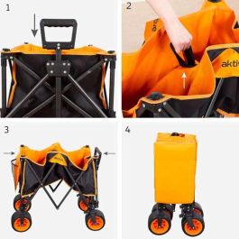 Carro de playa plegable 86x44x53/108 cm ruedas 17x10cm Carro de playa plegable 86x44x53/108 cm ruedas 17x10cm