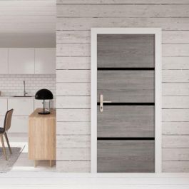 Nordlinger Pro NOR3354768905143 Kit de renovación de puertas 4 hojas 85x50 cm, 3 perfiles negros 85x2 cm Roble Greige