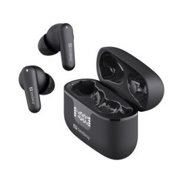 Sandberg Wireless Earbuds ANC+ENC con Cancelación de Ruido y Pantalla de Batería, Negro