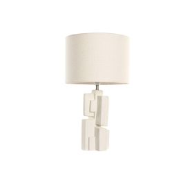 DKD Home Decor Lámpara Sobremesa Urban Cerámica Poliéster Crudo 38x66x38 cm E27 Abstracta Geométrica