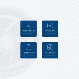 Daewoo Ventilador de Alta Velocidad, 90W, 12 Pulgadas (30 cm), Base Redonda