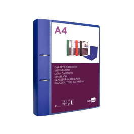 Liderpapel Carpeta Canguro 2 Anillas 40 mm Mixtas Polipropileno DIN A4 Azul Translúcido