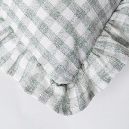 Cojín Cuadros Gris Algodón 50 X 30 cm